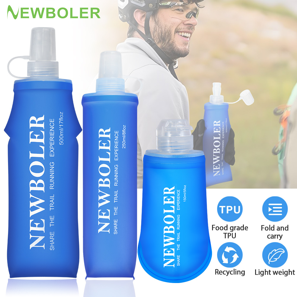 Water Bag Collapsible - NEWBOLER 150ml 250ml 500ml Water Bottle