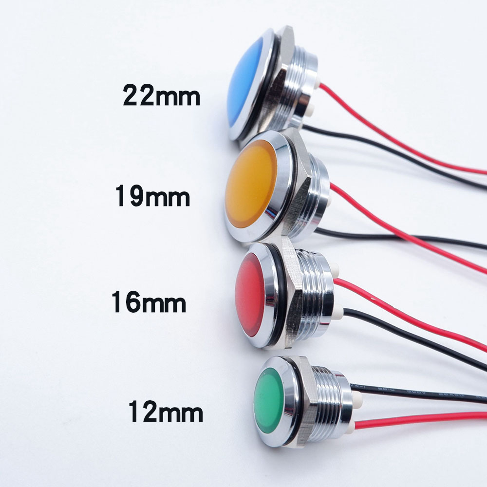 10pcs 12/16/19/22mm Metal LED  - огляд і ціна Signal Panel Orange