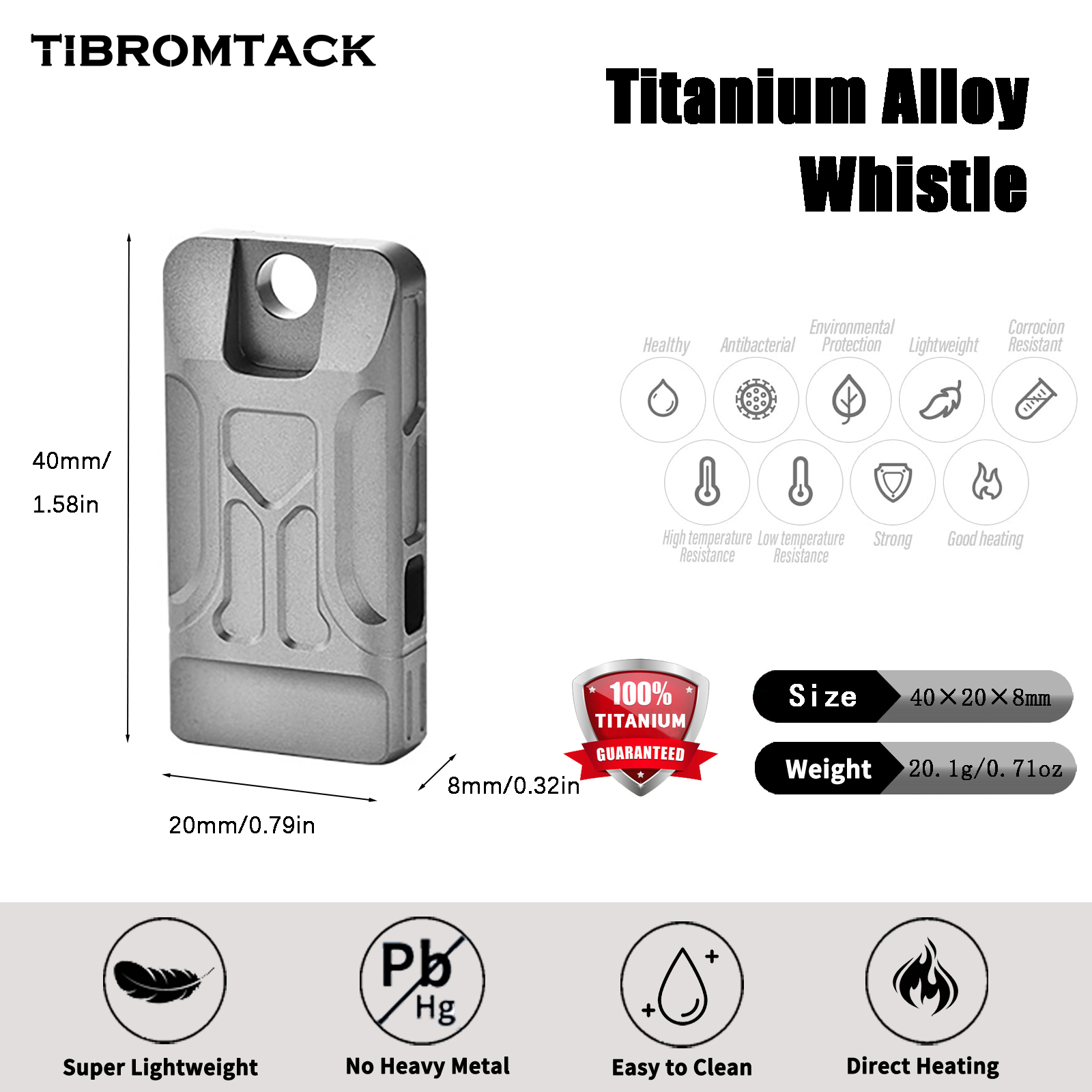TIBROMTACK GR5 Titanium Emerge - огляд і ціна Emergency Whistle Loud