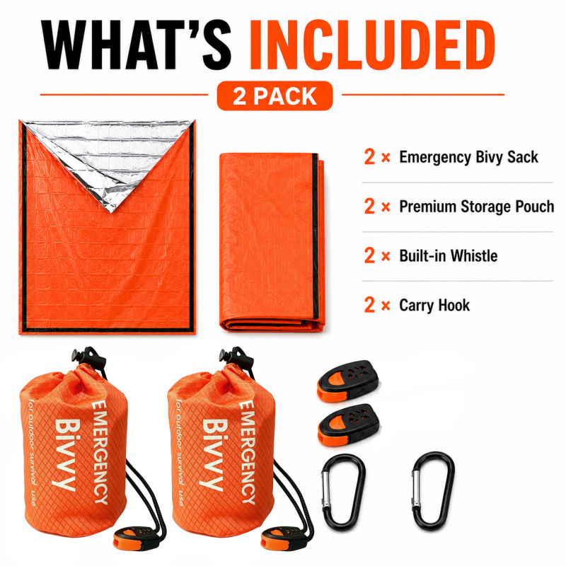 2 Pack Emergency Sleeping Bag, - огляд і ціна Bivy Bag Emergency
