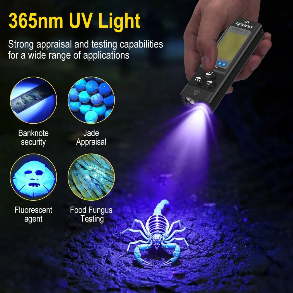 BORUiT U7 UV LED EDC Flashligh - огляд і ціна Fishing Kit Compact