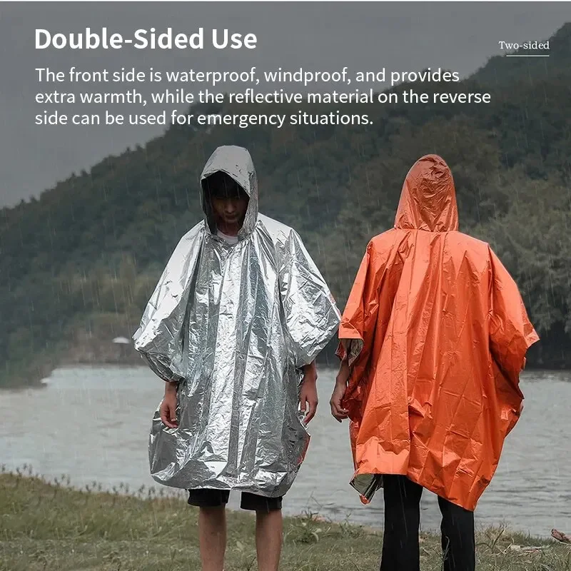 Aluminum Coated Hooded Emergen - огляд і ціна Emergency Poncho Rain