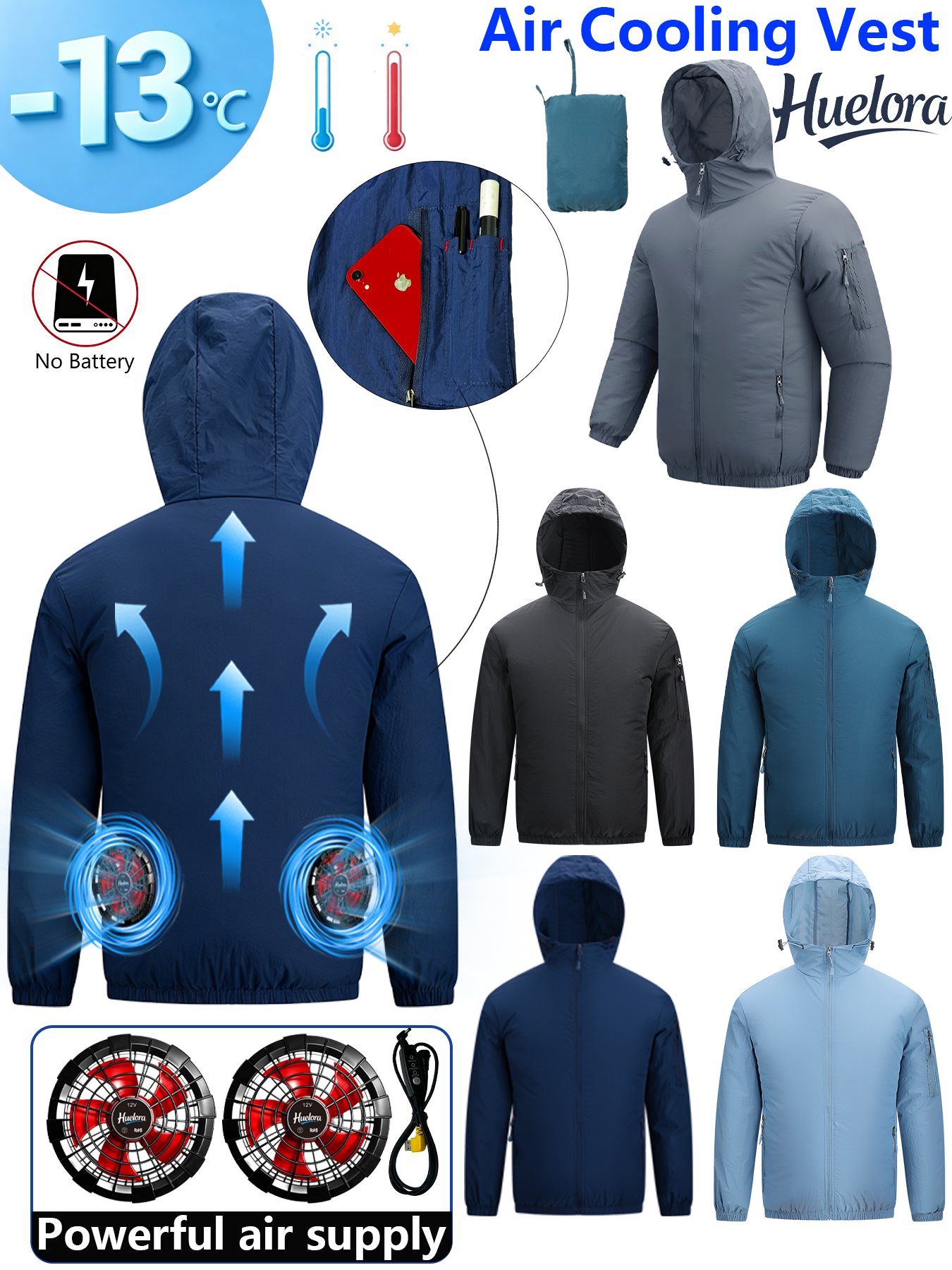 Men's Hooded USB Cooling Jacke - огляд і ціна Fishing Kit Compact