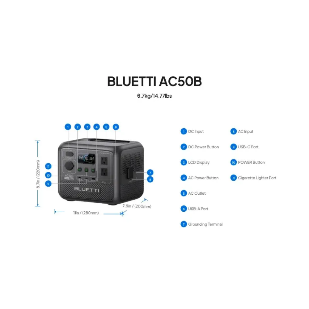 BLUETTI AC50B Portable Power S - огляд і ціна Solar Emergency Charger