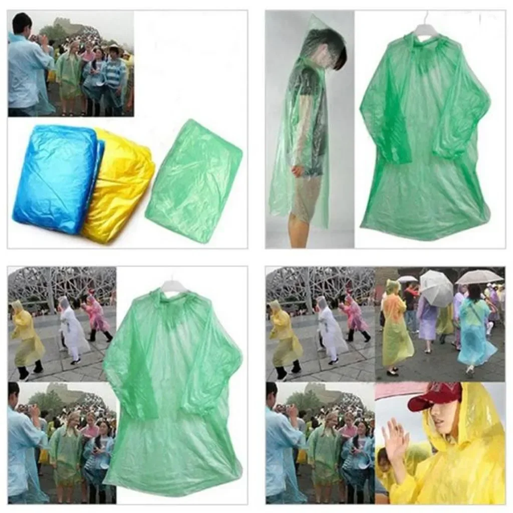 5/10PC Disposable Raincoat Adu - огляд і ціна Emergency Poncho Rain